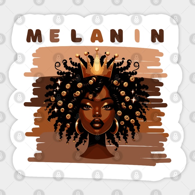 Shades Of Melanin Queen Sticker by Graceful Designs